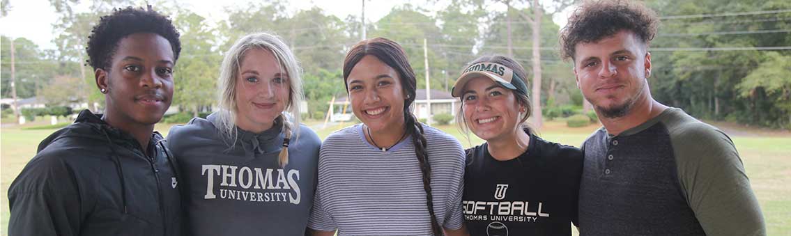 Thomas University students at the Wecome Back Cookout