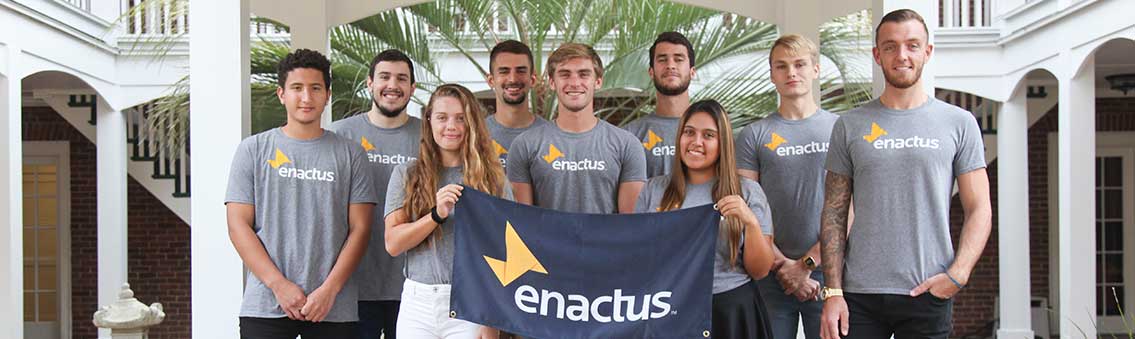 ENACTUS students with scholarships