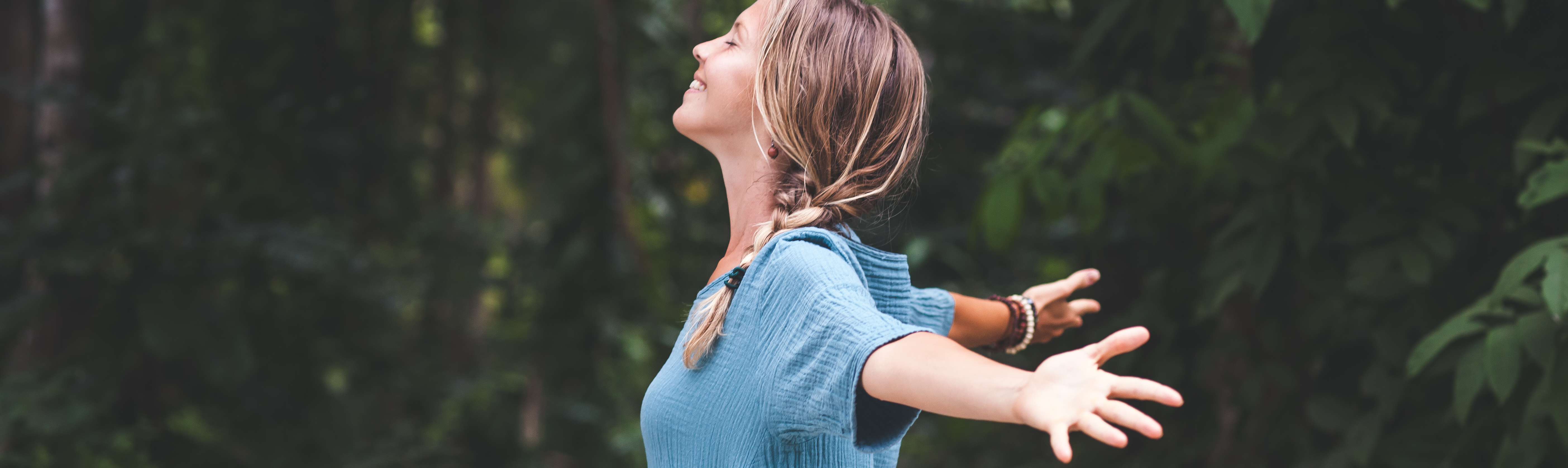 smiling woman meditating