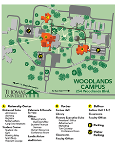 Thumbnail image of TU Woodlands Campus map